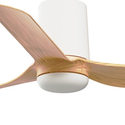 FARO 33833 - Loftventilator MINI PUNT TUB S brun/hvid diameter 90 cm + fjernbetjening