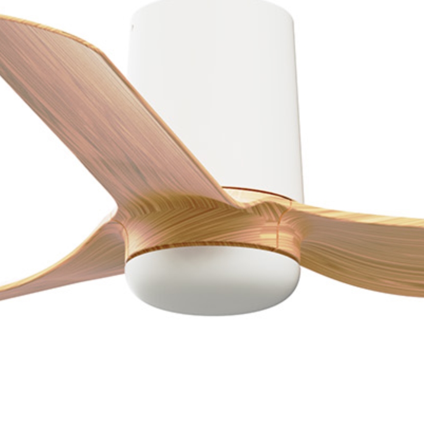 FARO 33833 - Loftventilator MINI PUNT TUB S brun/hvid diameter 90 cm + fjernbetjening