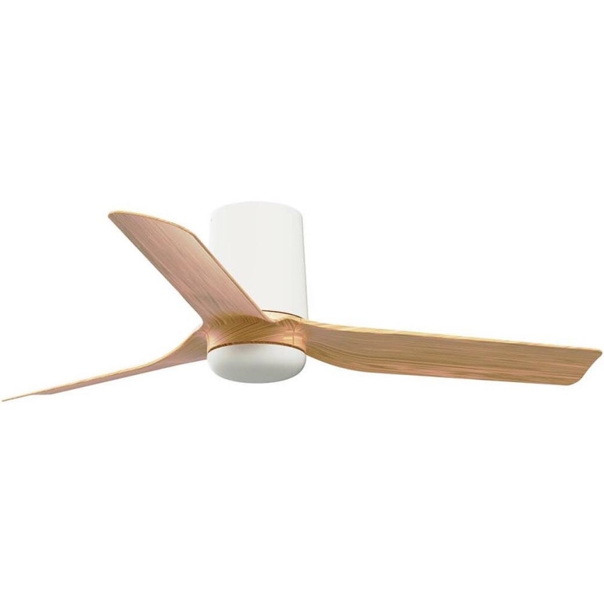 FARO 33833WT - Loftventilator MINI PUNT TUB S brun/hvid diameter 90 cm Wi-Fi Tuya + fjernbetjening