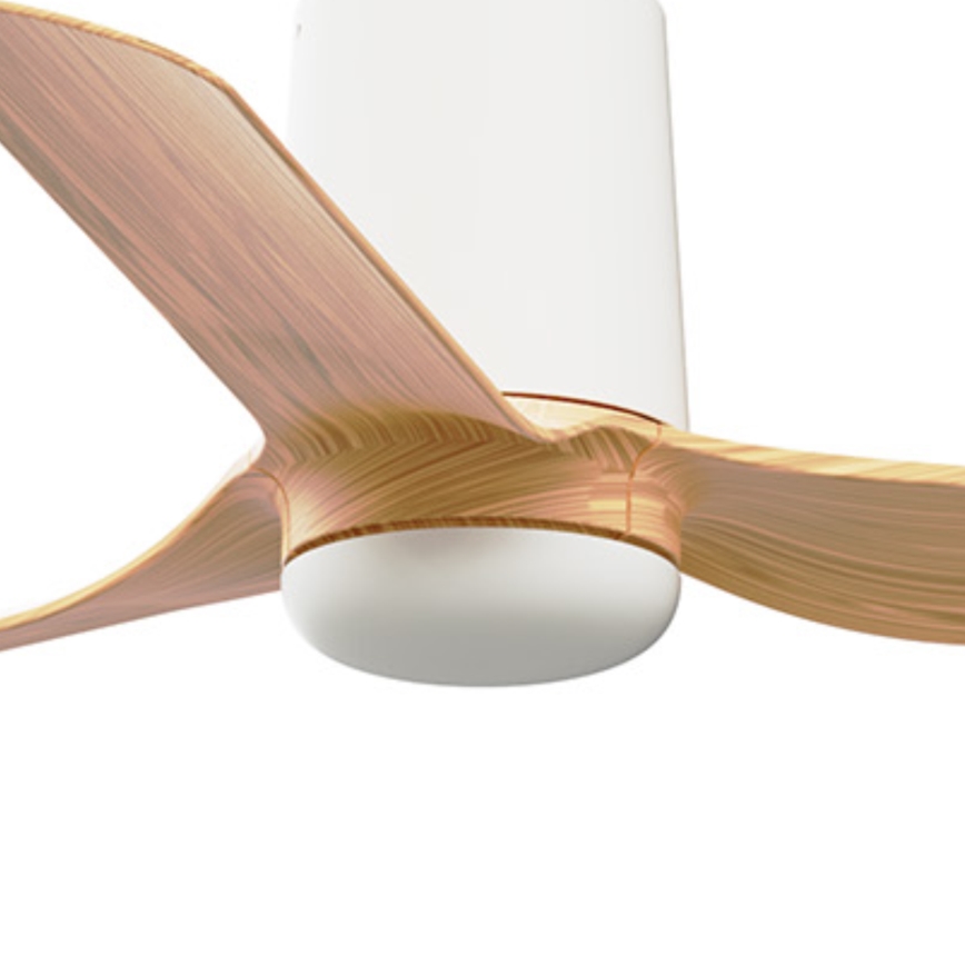 FARO 33833WT - Loftventilator MINI PUNT TUB S brun/hvid diameter 90 cm Wi-Fi Tuya + fjernbetjening