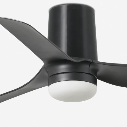 FARO 33834-1TW - LED-dæmpbar loftventilator MINI PUNT TUB S LED/10W/230V 2700/3000/4000K Ø 90 cm sort + fjernbetjening