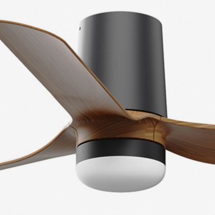 FARO 33835-1TW - Dæmpbar LED-loftventilator MINI PUNT TUB med LED/10W/230V 2700/3000/4000K Ø 90 cm brun/sort + fjernbetjening