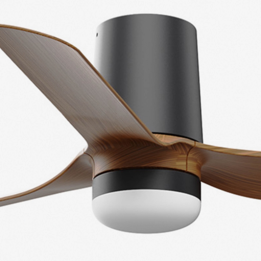 FARO 33835-1TW - Dæmpbar LED-loftventilator MINI PUNT TUB med LED/10W/230V 2700/3000/4000K Ø 90 cm brun/sort + fjernbetjening