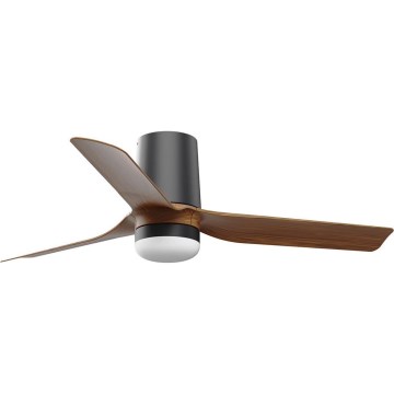 FARO 33835-1TW - LED loftventilator dæmpbar MINI PUNT TUB S LED/10W/230V 2700/4000/6000K diameter 90 cm brun/sort + fjernbetjening