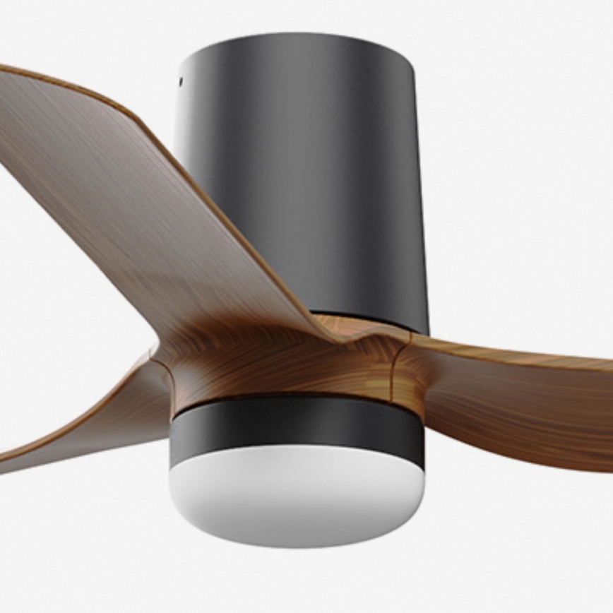 FARO 33835WT-1TW - LED loftventilator dæmpbar MINI PUNT TUB S LED/10W/230V 2700/4000/6000K brun/sort diameter 90 cm Wi-Fi Tuya + fjernbetjening