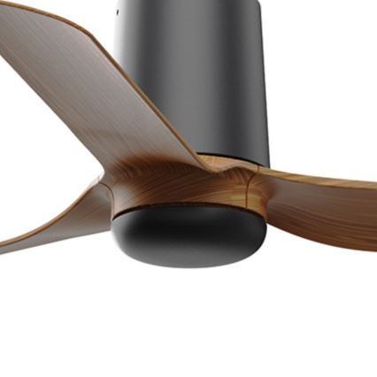 FARO 33835WT - Loftventilator MINI PUNT TUB S brun/sort diameter 90 cm Wi-Fi Tuya + fjernbetjening