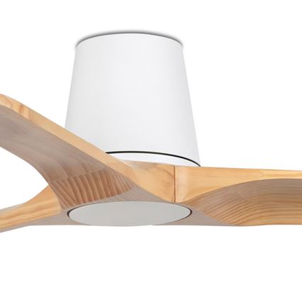 FARO 33836 - Loftventilator HEYWOOD TUB S fyrretræ/hvid diameter 90 cm + fjernbetjening