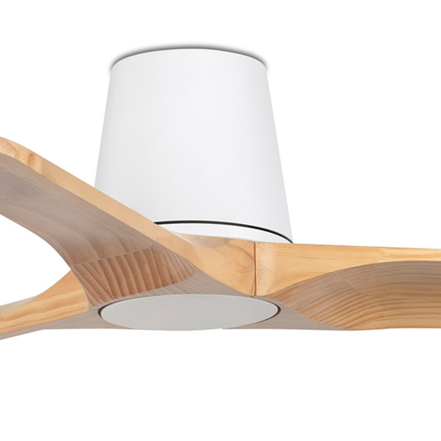 FARO 33836 - Loftventilator HEYWOOD TUB S fyrretræ/hvid diameter 90 cm + fjernbetjening