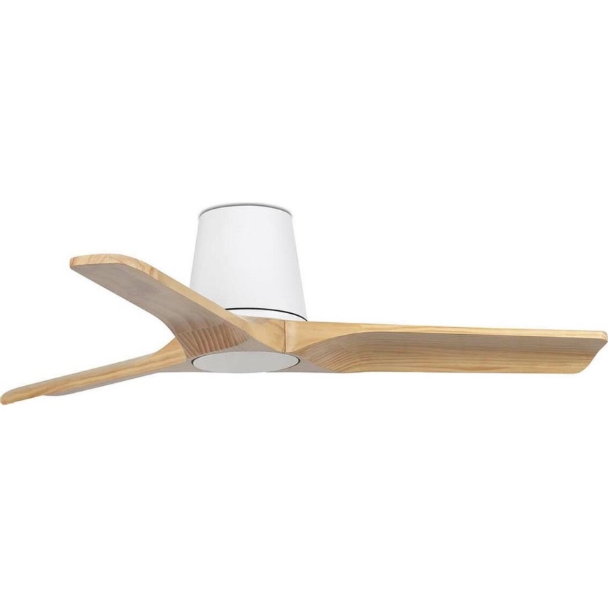 FARO 33836WT - Loftventilator HEYWOOD TUB S fyrretræ/hvid diameter 90 cm Wi-Fi Tuya + fjernbetjening