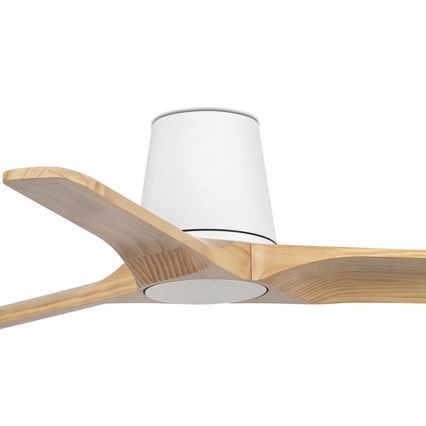 FARO 33836WT - Loftventilator HEYWOOD TUB S fyrretræ/hvid diameter 90 cm Wi-Fi Tuya + fjernbetjening