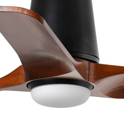 FARO 33837-1TW - LED loftventilator dæmpbar HEYWOOD TUB S LED/10W/230V 2700/4000/6000K fyrretræ/sort diameter 90 cm + fjernbetjening