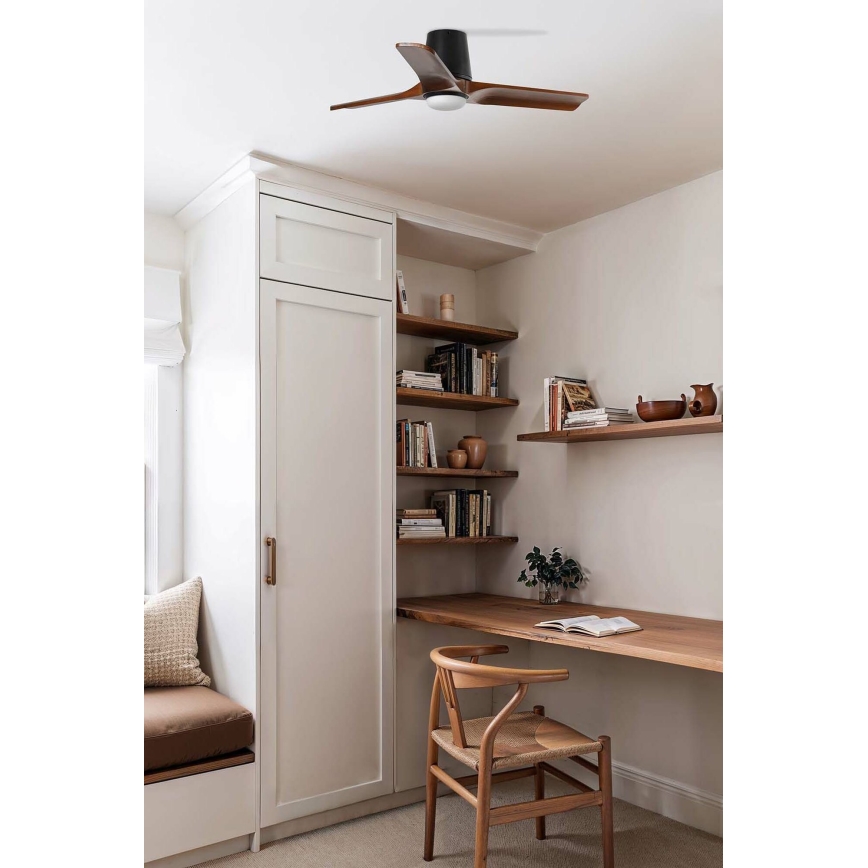 FARO 33837WT-1TW - LED loftventilator dæmpbar HEYWOOD TUB S LED/10W/230V 2700/4000/6000K fyrretræ/hvid diameter 90 cm Wi-Fi Tuya + fjernbetjening