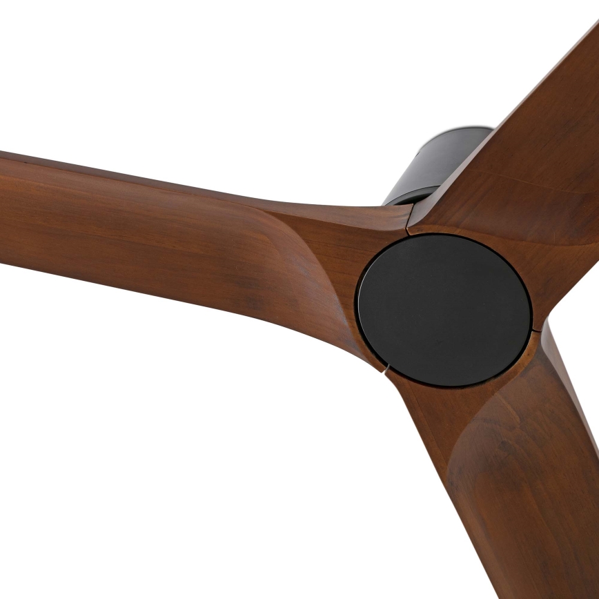 FARO 33837WT - Loftventilator HEYWOOD TUB S fyrretræ/sort diameter 90 cm Wi-Fi Tuya + fjernbetjening