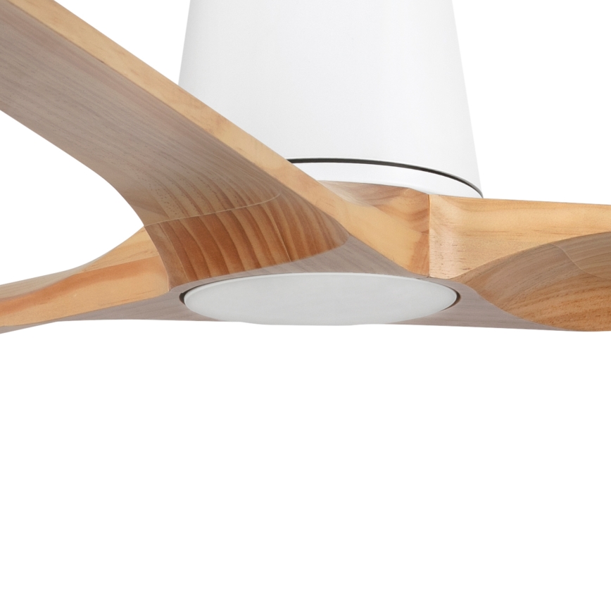 FARO 33838 - Loftventilator HEYWOOD TUB L fyrretræ/hvid diameter 132 cm + fjernbetjening