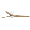 FARO 338381S - LED-dæmpbar loftventilator HEYWOOD TUB L LED/10W/230V 2700/3000/4000K Ø 132 cm træ/hvid + fjernbetjening