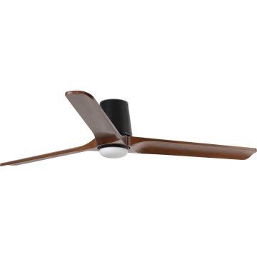 FARO 33839WT-1TW - LED loftventilator dæmpbar HEYWOOD TUB L LED/10W/230V 2700/4000/6000K fyrretræ/sort diameter 132 cm Wi-Fi Tuya + fjernbetjening