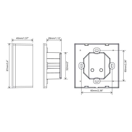 FARO 33988 - Vægmonteret berøringsbetjening til loftventilatorer, 230 V, sort
