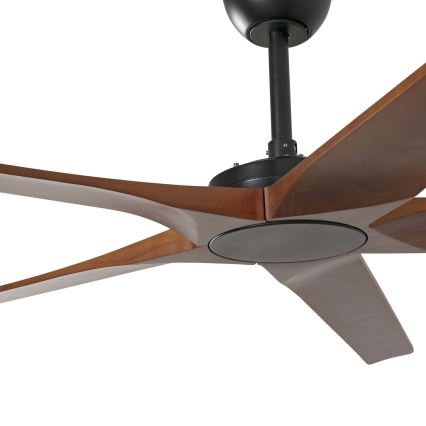 FARO 34190WT - Loftventilator BIGWOOD XL fyrretræ/sort diameter 200 cm Wi-Fi Tuya + fjernbetjening