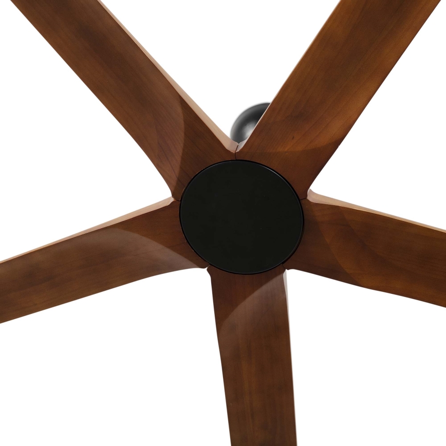 FARO 34190WT - Loftventilator BIGWOOD XL fyrretræ/sort diameter 200 cm Wi-Fi Tuya + fjernbetjening