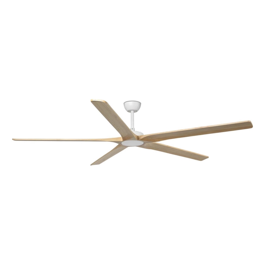 FARO 34191WT - Loftventilator BIGWOOD XL fyrretræ/hvid diameter 200 cm Wi-Fi Tuya + fjernbetjening