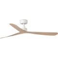 FARO 34195WT - Loftsventilator ROCKER M Ø 132 cm beige/hvid Wi-Fi Tuya + fjernbetjening