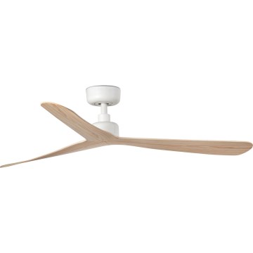FARO 34195WT - Loftsventilator ROCKER M Ø 132 cm beige/hvid Wi-Fi Tuya + fjernbetjening