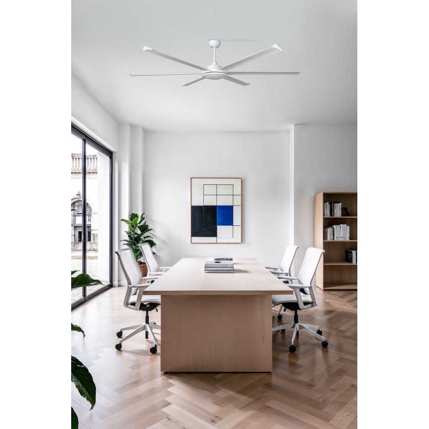 FARO 34202 - Loftventilator ROTTERDAM XL hvid diameter 200 cm + fjernbetjening