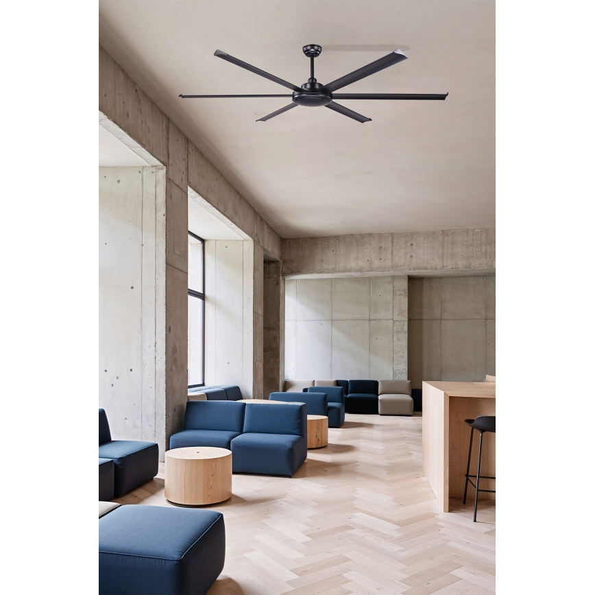 FARO 34203 - Loftventilator ROTTERDAM XL sort diameter 200 cm + fjernbetjening