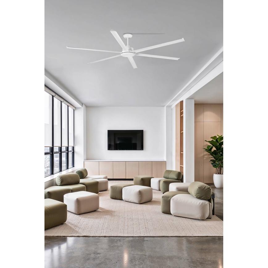 FARO 34206-130 - LED loftventilator dæmpbar ROTTERDAM XXL LED/32W/230V hvid diameter 250 cm + fjernbetjening