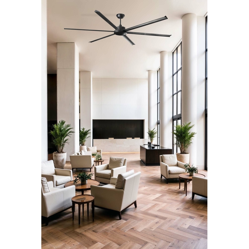 FARO 34207 - Loftventilator ROTTERDAM XXL sort diameter 250 cm + fjernbetjening