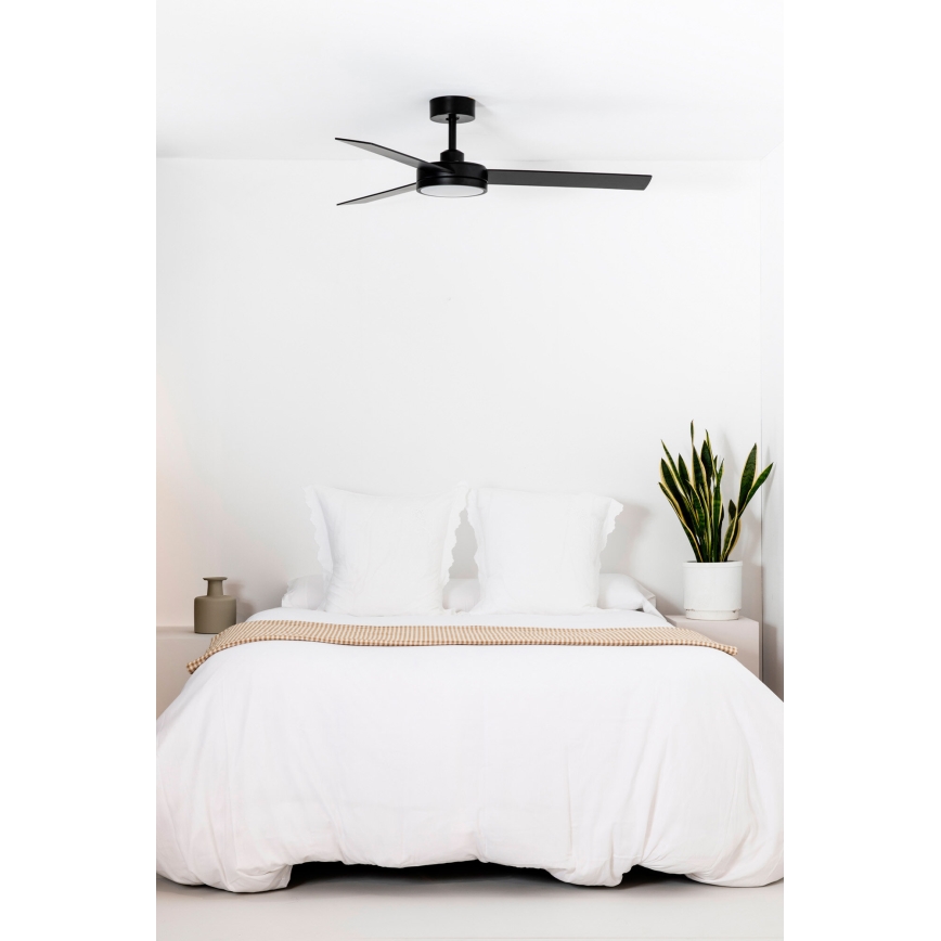FARO 34261 - LED loftventilator BARTH LED/24W/230V sort + fjernbetjening