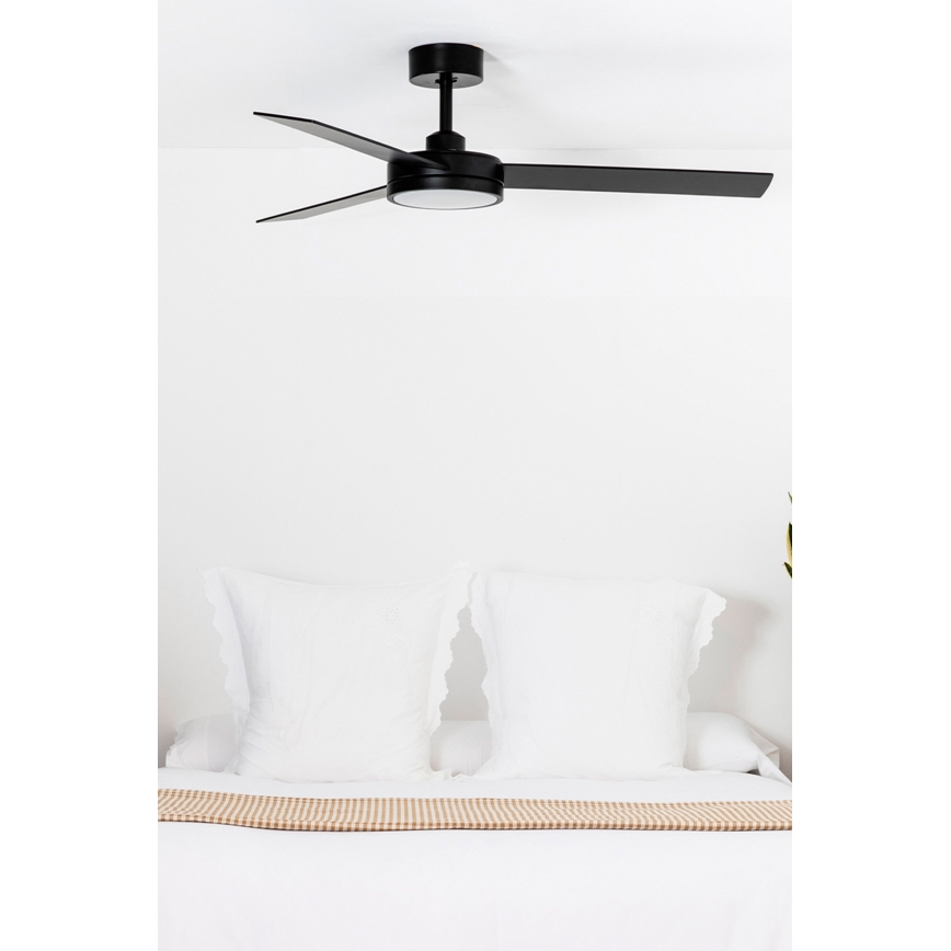 FARO 34261 - LED loftventilator BARTH LED/24W/230V sort + fjernbetjening