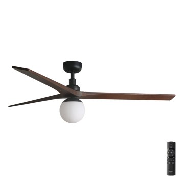 FARO 34276-11L - Loftventilator KLIM L 1xE27/15W/230V træ/sort diameter 150 cm + fjernbetjening