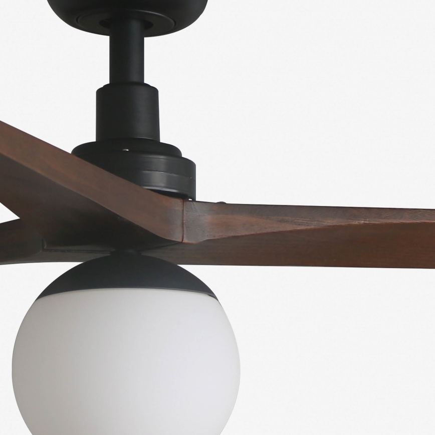 FARO 34276-11L - Loftventilator KLIM L 1xE27/15W/230V valnød/sort diameter 150 cm + fjernbetjening