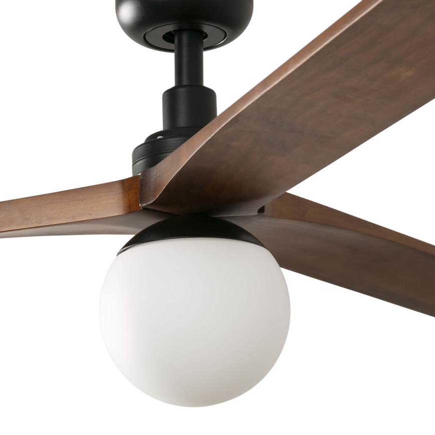 FARO 34276WT-11L - Loftventilator KLIM L 1xE27/15W/230V træ/sort diameter 150 cm Wi-Fi Tuya + fjernbetjening