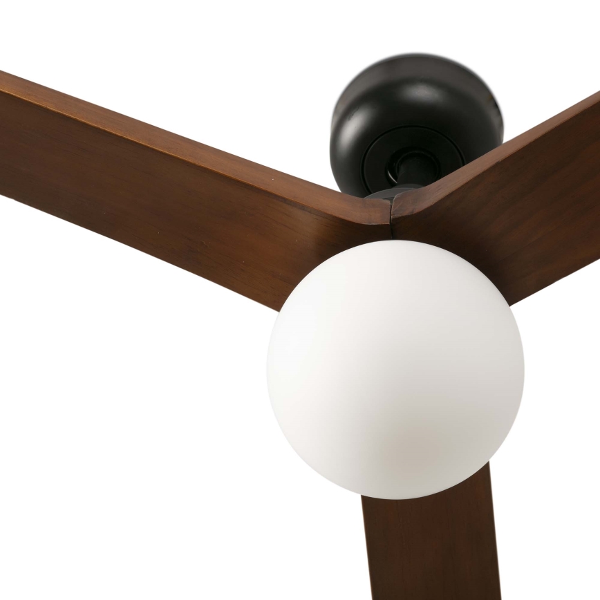 FARO 34276WT-11L - Loftventilator KLIM L 1xE27/15W/230V træ/sort diameter 150 cm Wi-Fi Tuya + fjernbetjening