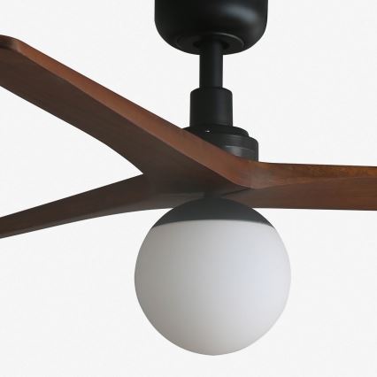 FARO 34277WT-11L - Loftventilator KLIM M 1xE27/15W/230V træ/sort diameter 125 cm Wi-Fi Tuya + fjernbetjening