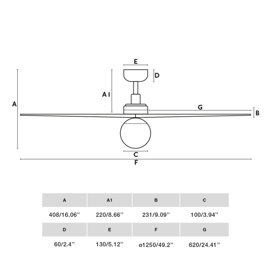 FARO 34277WT-11L - Loftventilator KLIM M 1xE27/15W/230V træ/sort diameter 125 cm Wi-Fi Tuya + fjernbetjening