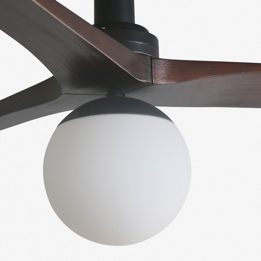 FARO 34278WT-11L - Loftventilator KLIM S 1xE27/15W/230V træ/sort diameter 92,5 cm Wi-Fi Tuya + fjernbetjening