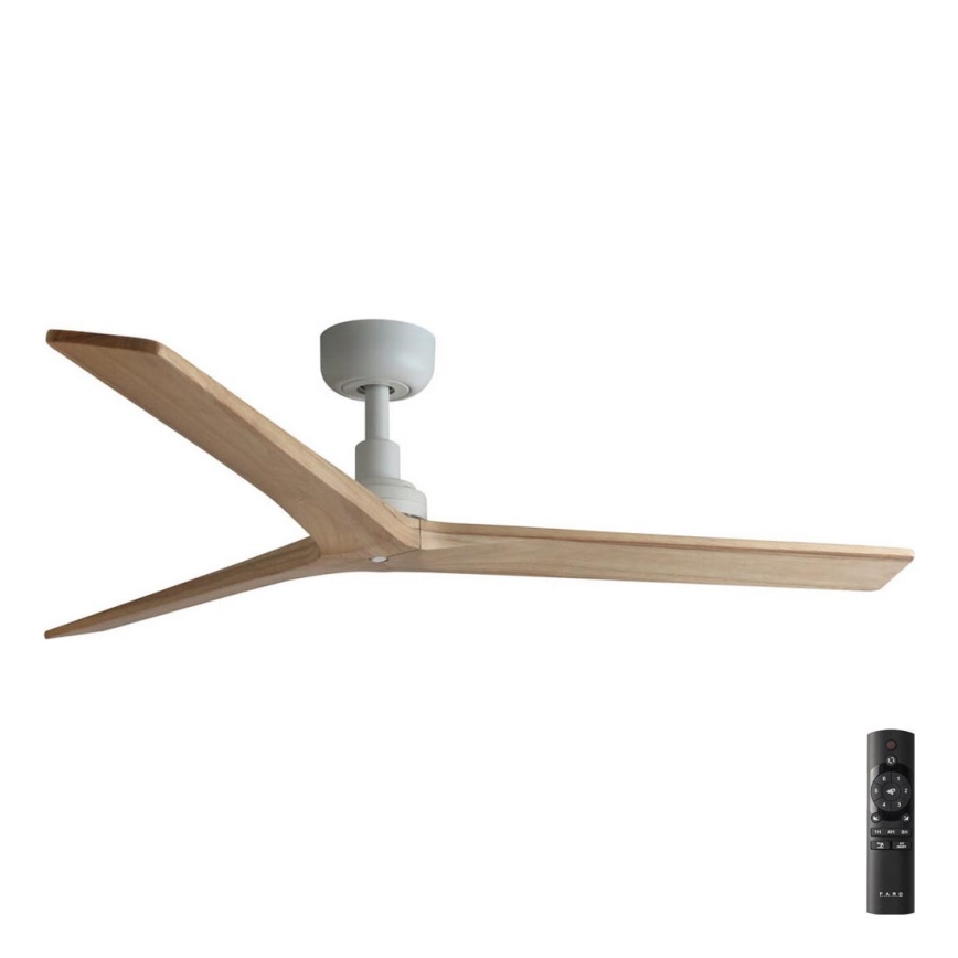 FARO 34280 - Loftventilator KLIM M brun/hvid diameter 125 cm + fjernbetjening