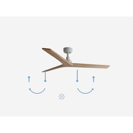 FARO 34280 - Loftventilator KLIM M brun/hvid diameter 125 cm + fjernbetjening