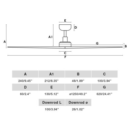 FARO 34280 - Loftventilator KLIM M brun/hvid diameter 125 cm + fjernbetjening