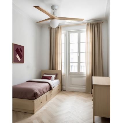 FARO 34280WT-11L - Loftventilator KLIM M 1xE27/15W/230V fyr/hvid Ø 125 cm Wi-Fi Tuya + fjernbetjening