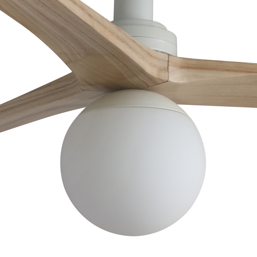 FARO 34281-11L - Loftventilator KLIM S 1xE27/15W/230V træ/hvid diameter 92,5 cm + fjernbetjening