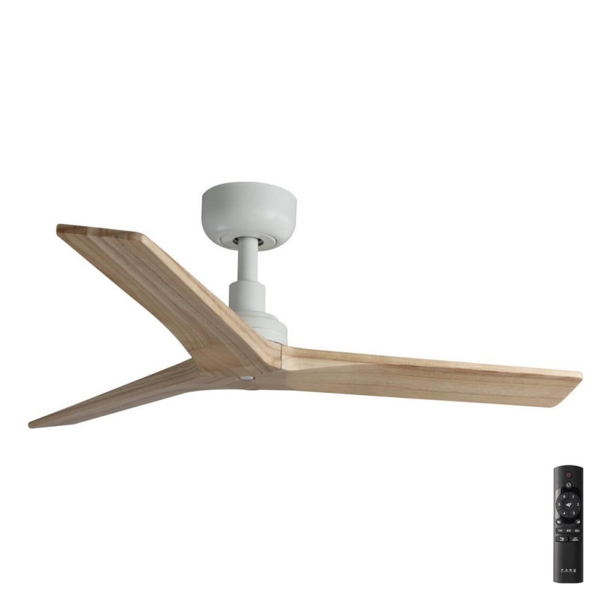 FARO 34281 - Loftventilator KLIM S brun/hvid diameter 92,5 cm + fjernbetjening