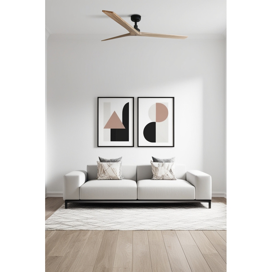 FARO 34282 - Loftventilator KLIM L brun/sort diameter 150 cm + fjernbetjening