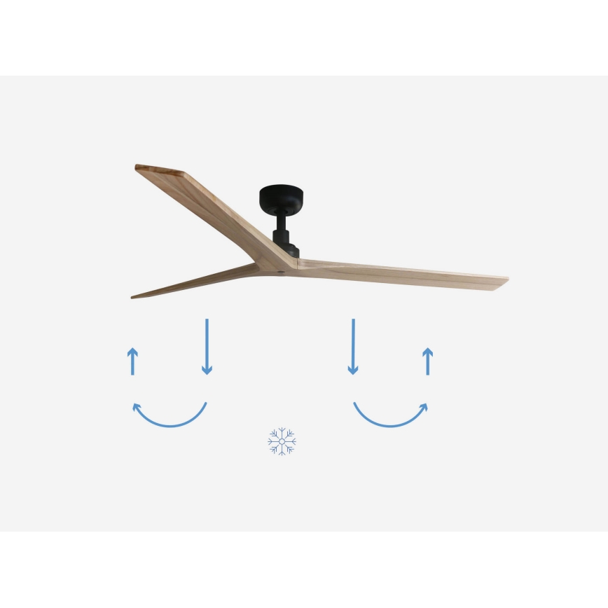 FARO 34282 - Loftventilator KLIM L brun/sort diameter 150 cm + fjernbetjening