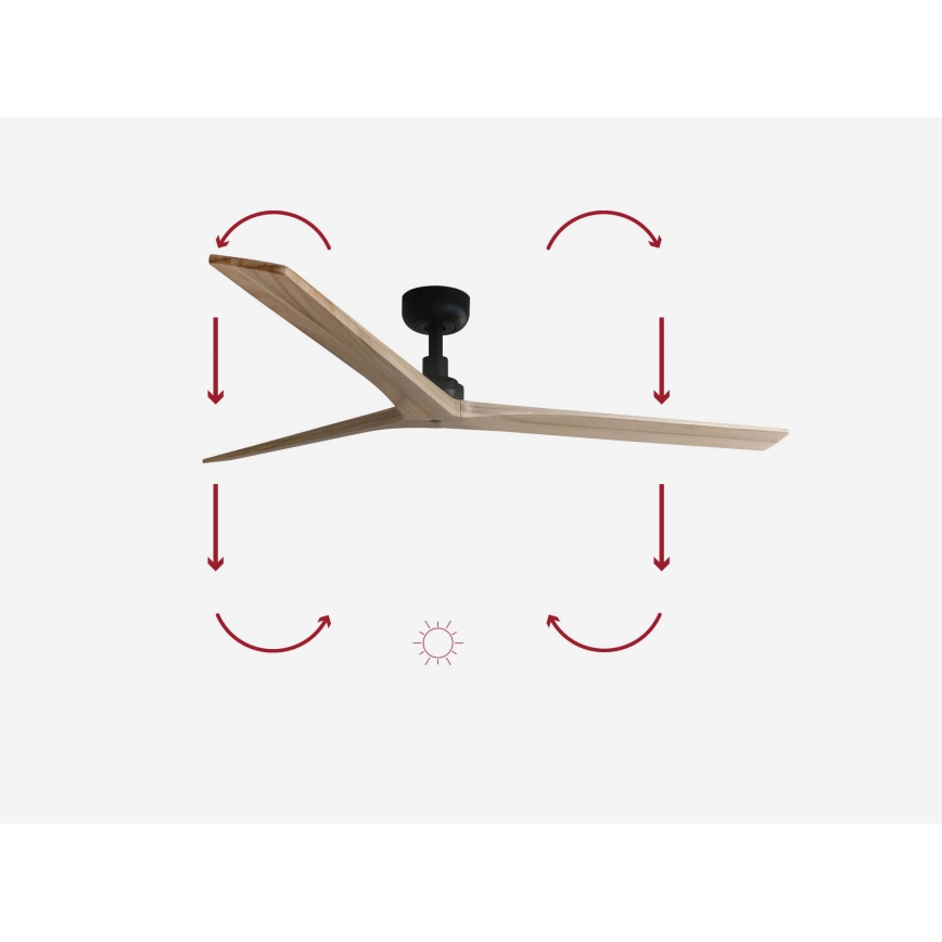 FARO 34282 - Loftventilator KLIM L brun/sort diameter 150 cm + fjernbetjening