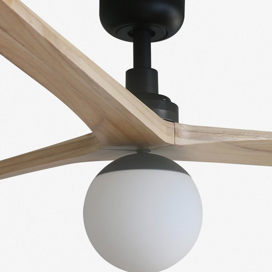 FARO 34282WT-11L - Loftventilator KLIM L 1xE27/15W/230V træ/sort diameter 150 cm Wi-Fi Tuya + fjernbetjening
