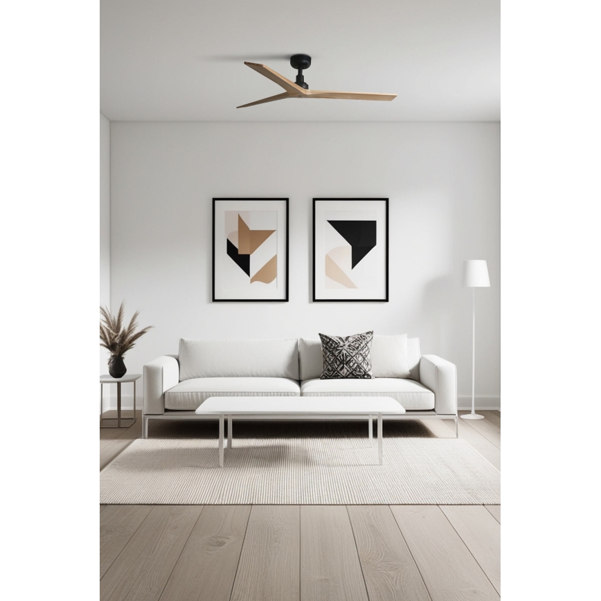 FARO 34283 - Loftventilator KLIM M brun/sort diameter 125 cm + fjernbetjening